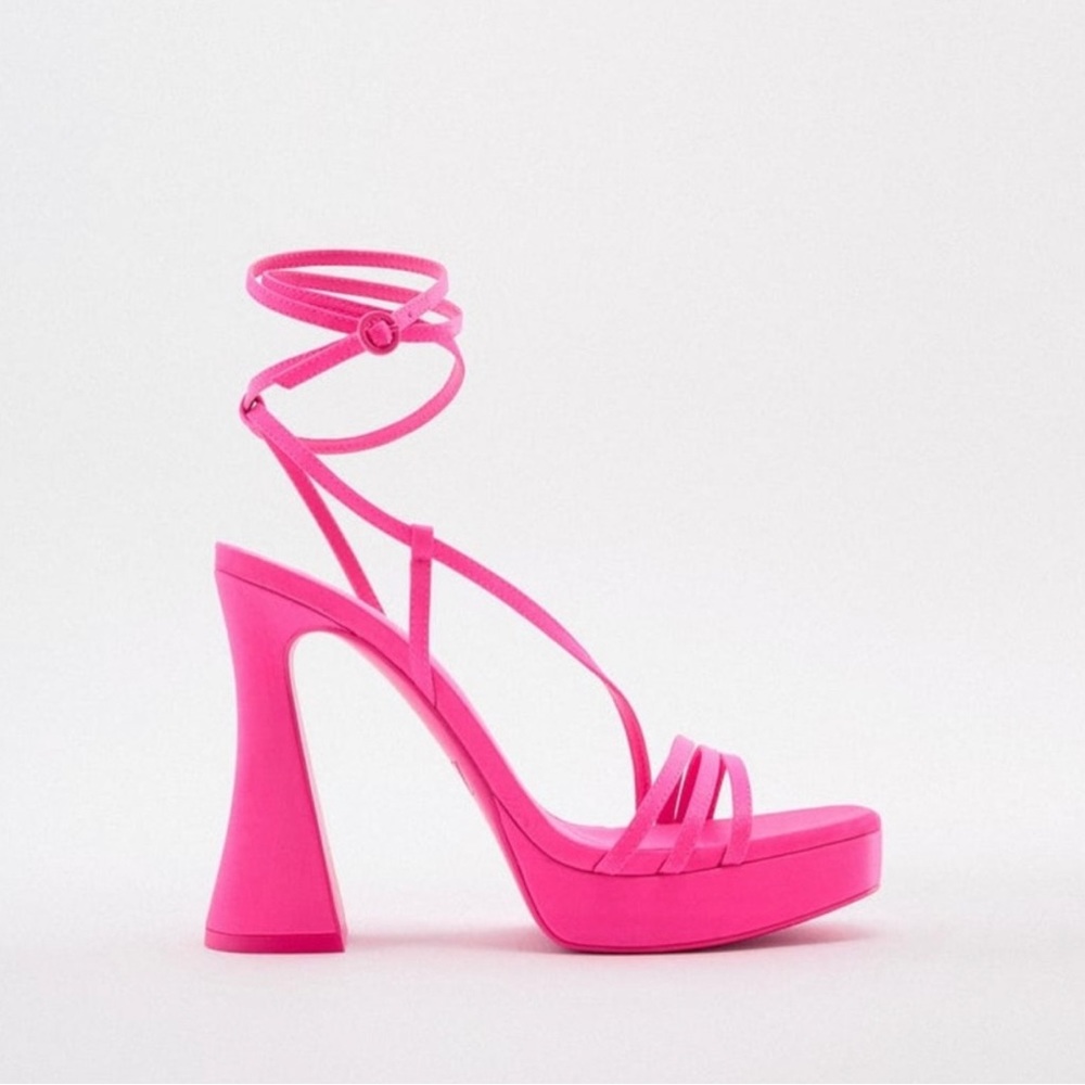 Hot pink zara platform heels